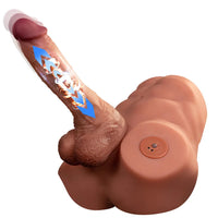 8.46in Real Skin 7 Vibrating Thrusting Male Torso Dildo For Women Men Use