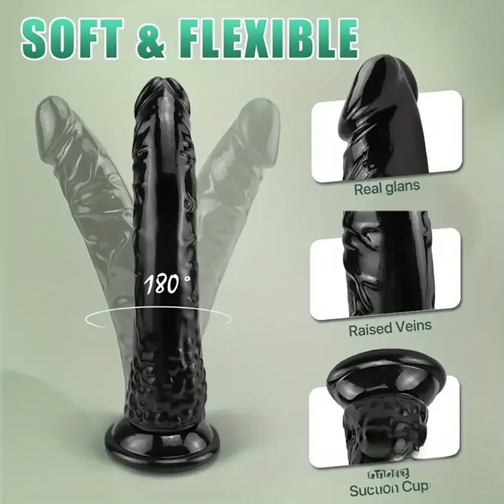 8.46in Realistic Big Black Lifelike Dildo For Men Ultimate Pleasure