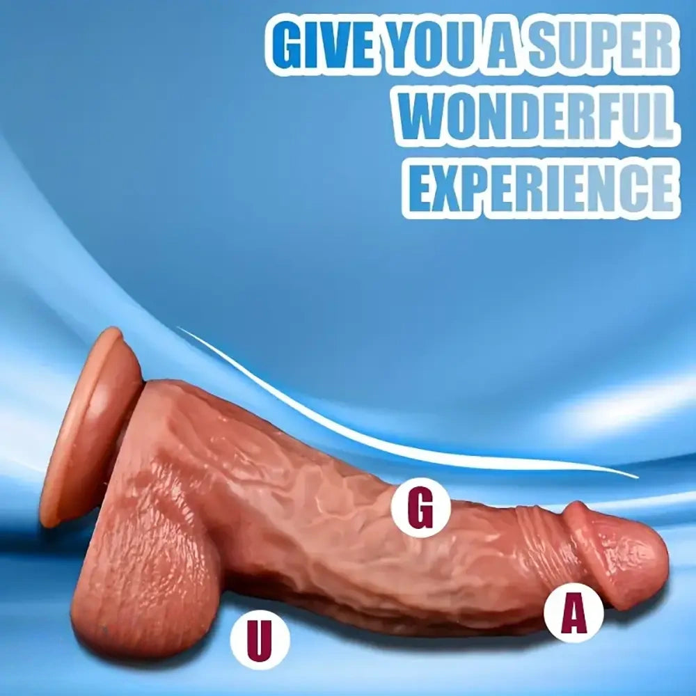 8.46in Realistic Big Soft Silicone Dildo For Women Couples Orgasm Sex Toy