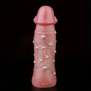 8.46in Realistic Large Silicone Soft Dildo Sleeve With Pearl Sex Toy