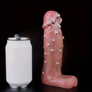 8.46in Realistic Large Silicone Soft Dildo Sleeve With Pearl Sex Toy