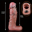 8.46in Realistic Large Silicone Soft Dildo Sleeve With Pearl Sex Toy