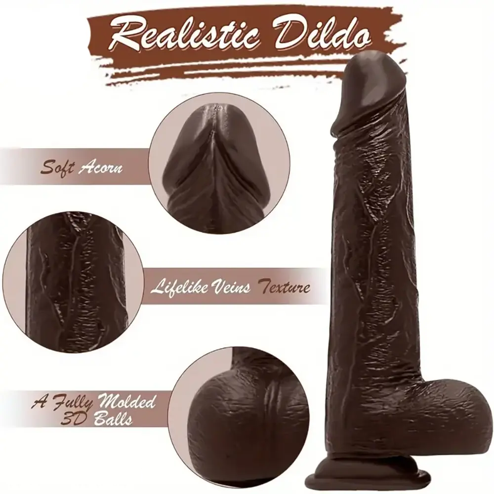 8.46in Realistic Silicone Soft Big Dildo With Suction Cup Masturbator