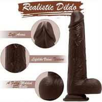 8.46in Realistic Silicone Soft Big Dildo With Suction Cup Masturbator