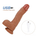 8.46in Silicone Heating Dildo 360°Swinging Vibration Simulation Real Dildo