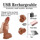 8.46in Silicone Heating Dildo 360°Swinging Vibration Simulation Real Dildo