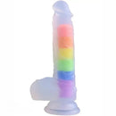 8.46in Silicone Rainbow Soft Realistic Big Crystal Clear Jelly Female Dildo