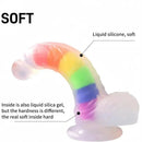 8.46in Silicone Rainbow Soft Realistic Big Crystal Clear Jelly Female Dildo