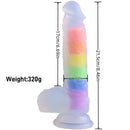 8.46in Silicone Rainbow Soft Realistic Big Crystal Clear Jelly Female Dildo