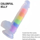 8.46in Silicone Rainbow Soft Realistic Big Crystal Clear Jelly Female Dildo