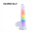 8.46in Silicone Rainbow Soft Realistic Big Crystal Clear Jelly Female Dildo