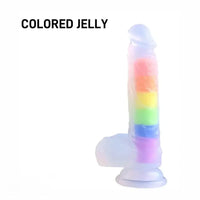 8.46in Silicone Rainbow Soft Realistic Big Crystal Clear Jelly Female Dildo