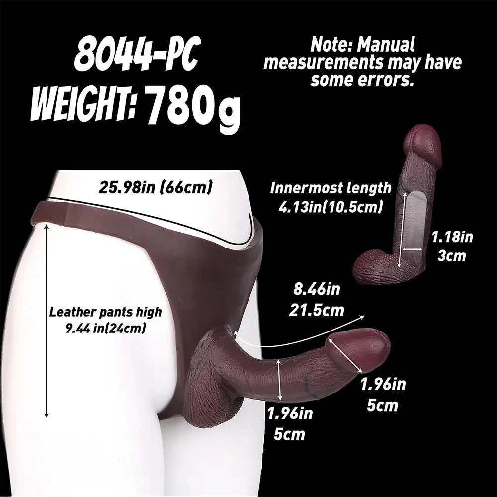 8.46in Silicone Soft Big Hollow Strap on Dildo Panty Manual Climax Bed Toy