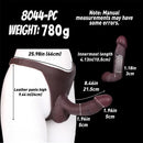 8.46in Silicone Soft Big Hollow Strap on Dildo Panty Manual Climax Bed Toy