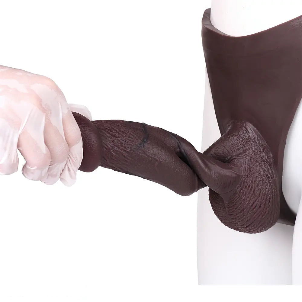 8.46in Silicone Soft Big Hollow Strap on Dildo Panty Manual Climax Bed Toy