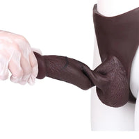 8.46in Silicone Soft Big Hollow Strap on Dildo Panty Manual Climax Bed Toy