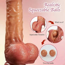 8.46in Soft Real Big Silicone G Spot Dual Layer Dildo With Sliding Skin