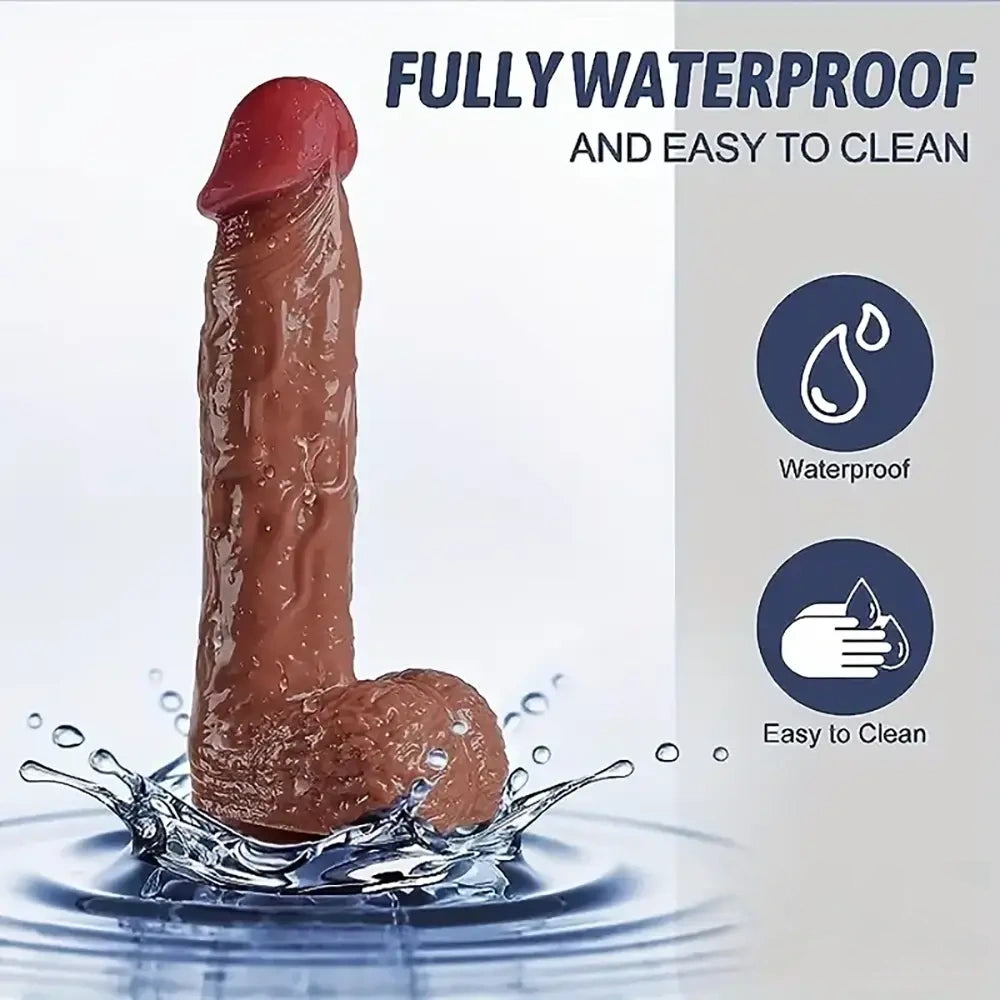 8.46in Soft Real Touch Feeling Large Squirting Dildo With Curved Shaft