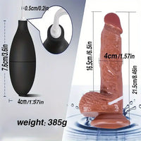 8.46in Soft Real Touch Feeling Large Squirting Dildo With Curved Shaft