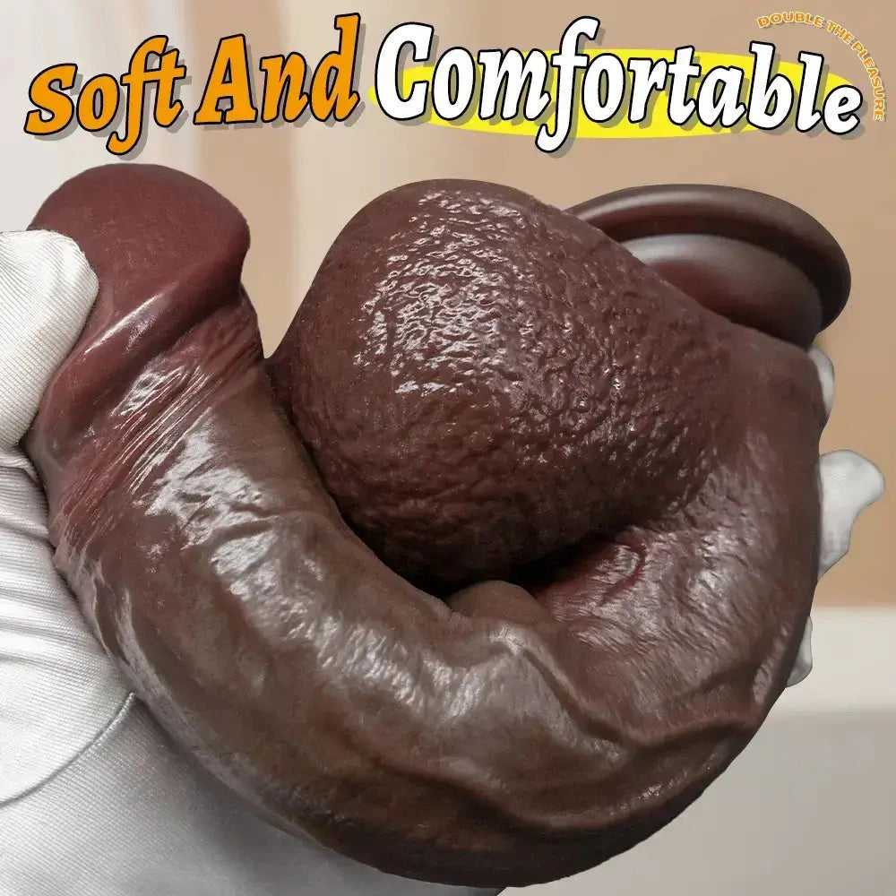 8.46in Squirting Sliding Skin Strap on Dildo Adult Sex Toy For Couples