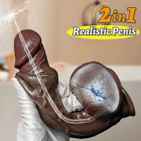 8.46in Squirting Sliding Skin Strap on Dildo Adult Sex Toy For Couples