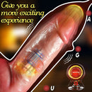 8.46in Thrusting Vibrating Heating 3in1 Real Silicone Dildo Remote Control Cock
