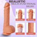 8.46in Thrusting Vibrating Rotation Heating Remote Control Real Dildo