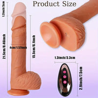 8.46in Thrusting Vibrating Rotation Heating Remote Control Real Dildo