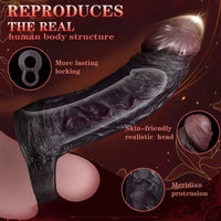8.46in Uncut Realistic Texture Design Reusable Penis Cover Dildo Sleeve