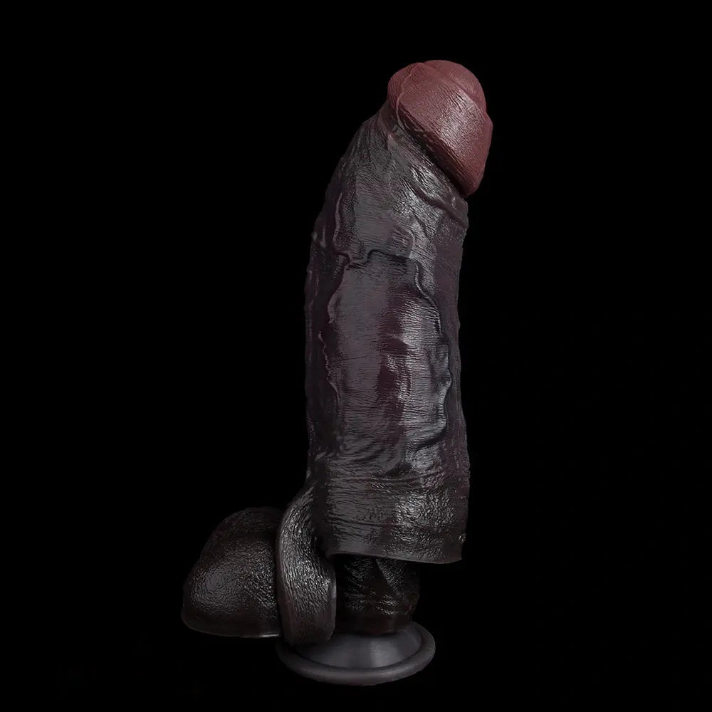 8.46in Uncut Realistic Texture Design Reusable Penis Cover Dildo Sleeve