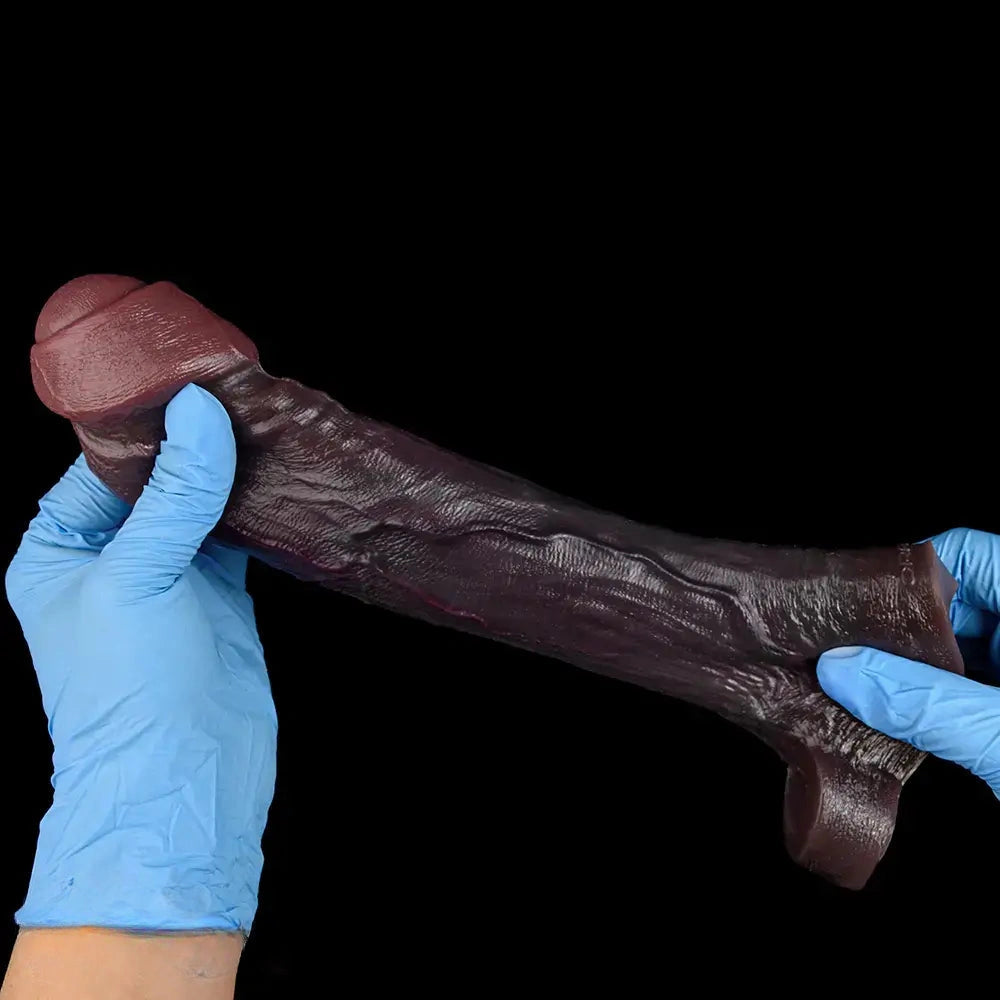 8.46in Uncut Realistic Texture Design Reusable Penis Cover Dildo Sleeve