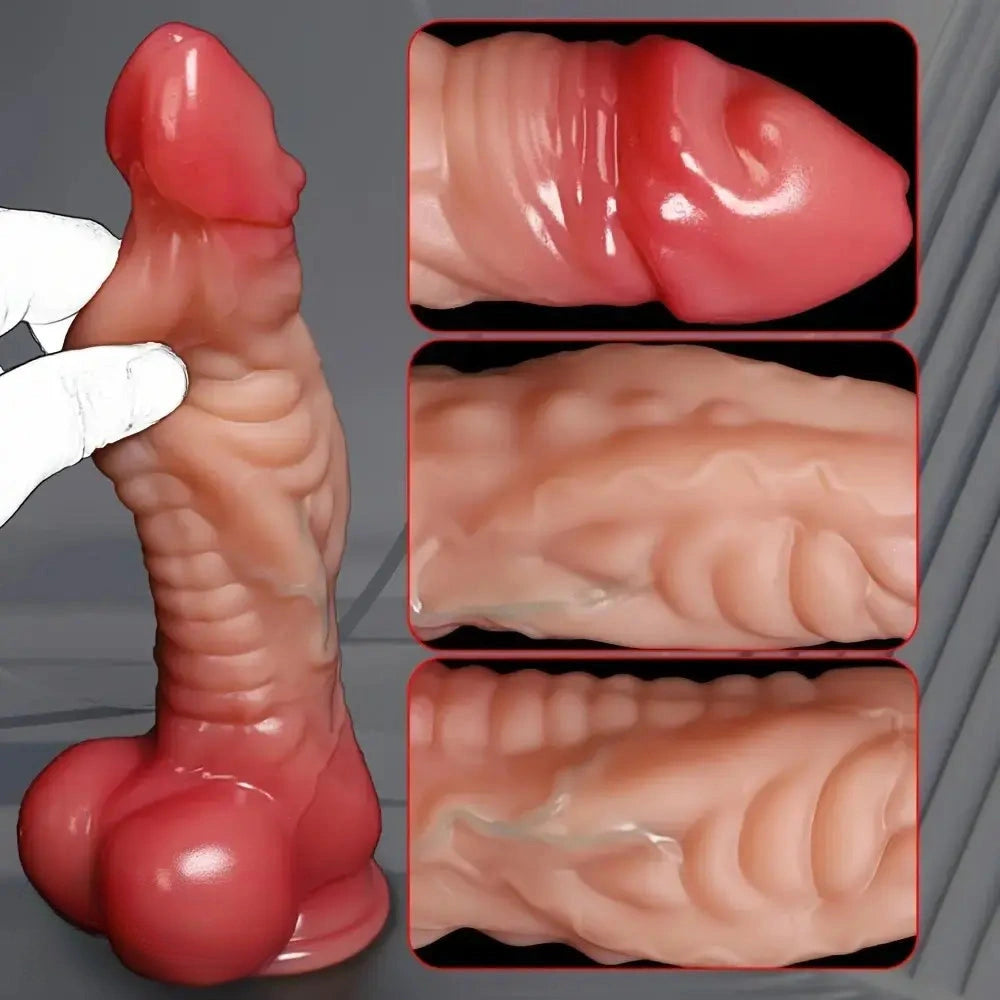 8.46in Vibrating Heated Thrusting Dragon Monster Lifelike Big Dildo For Clit