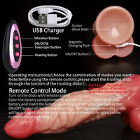 8.46in Vibrating Heated Thrusting Dragon Monster Lifelike Big Dildo For Clit