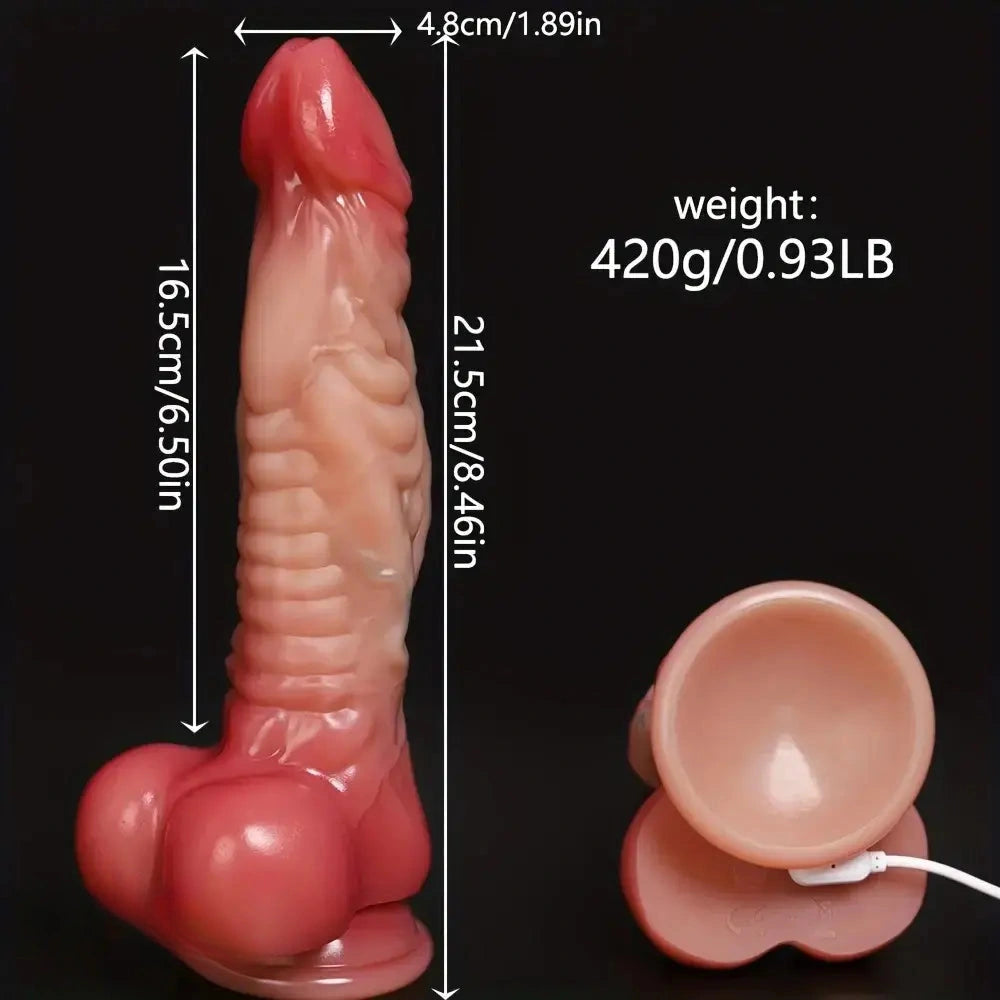 8.46in Vibrating Heated Thrusting Dragon Monster Lifelike Big Dildo For Clit