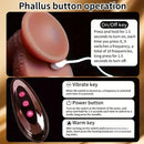 8.46in Vibrating Heating Silicone Uncut Big Dildo With Sliding Skin