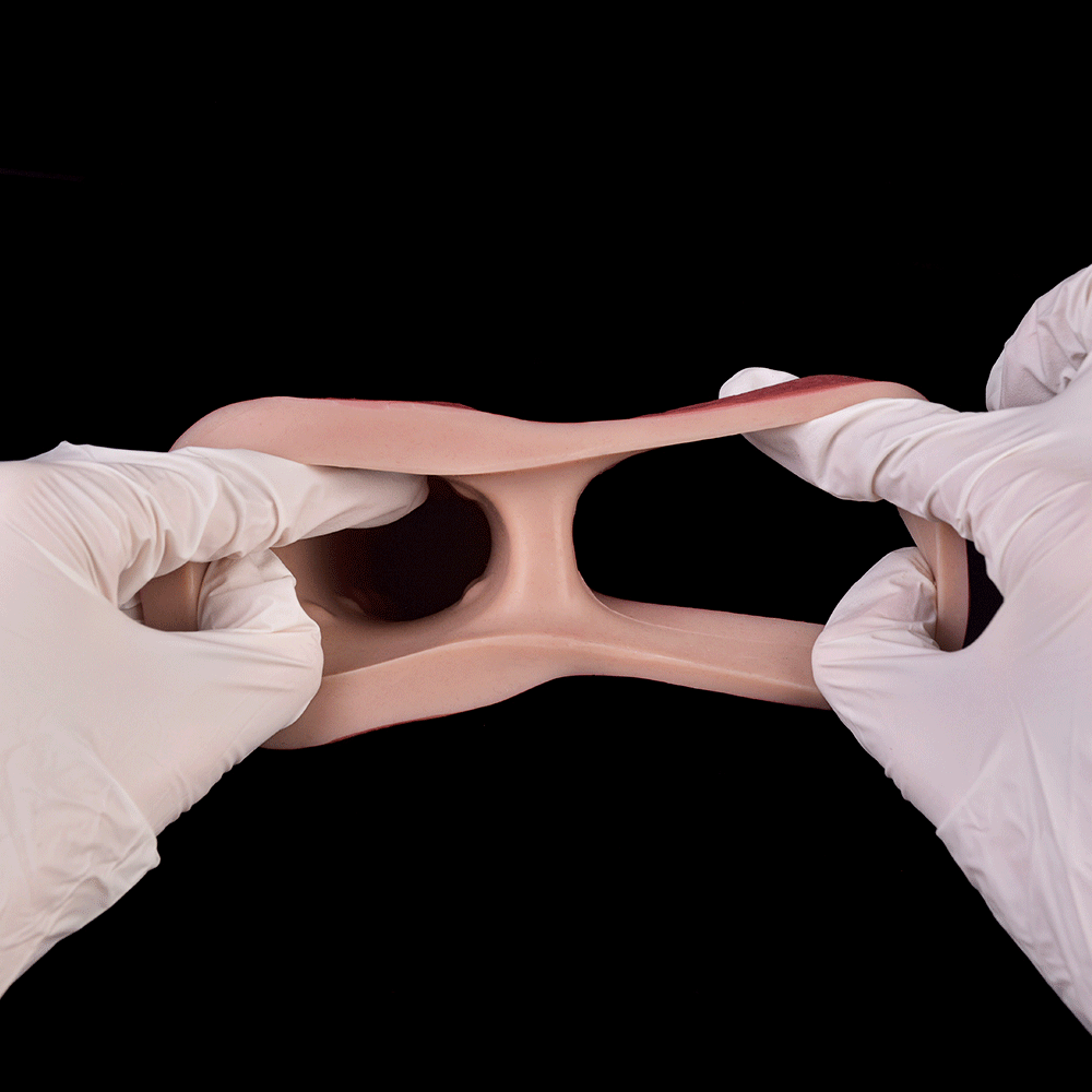 8.46in Vibrating Real Remote Silicone Hollow Dildo Sleeve Uncut Extender