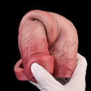 8.46in Vibrating Real Remote Silicone Hollow Dildo Sleeve Uncut Extender