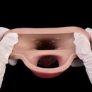 8.46in Vibrating Real Remote Silicone Hollow Dildo Sleeve Uncut Extender