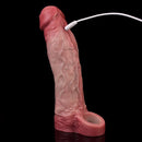 8.46in Vibrating Real Remote Silicone Hollow Dildo Sleeve Uncut Extender