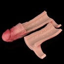 8.46in Vibrating Real Remote Silicone Hollow Dildo Sleeve Uncut Extender