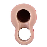 8.46in Vibrating Real Remote Silicone Hollow Dildo Sleeve Uncut Extender