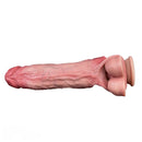 8.46in Vibrating Real Remote Silicone Hollow Dildo Sleeve Uncut Extender