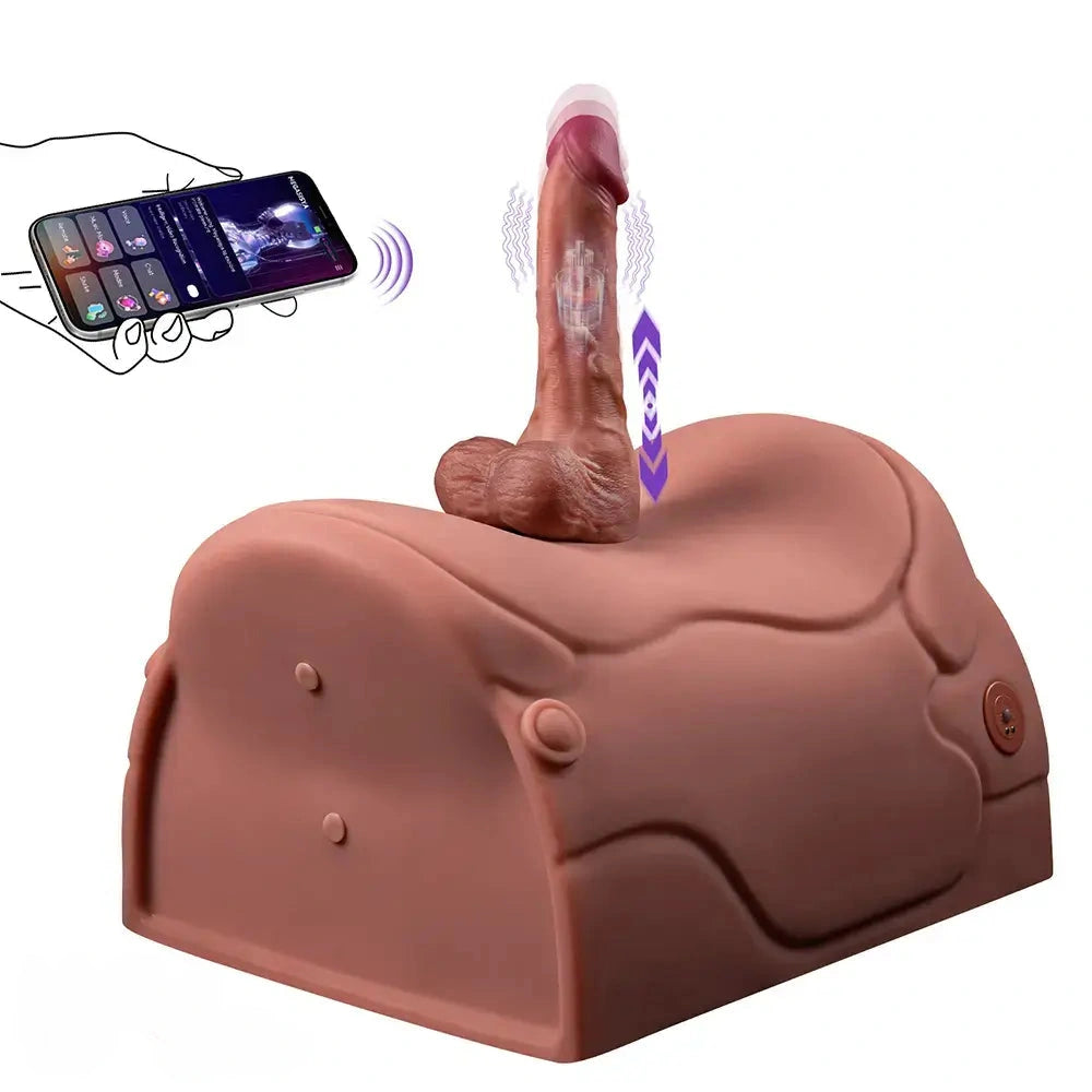 8.46in Vibrating Thrusting Riding Dildo Seat Remote Control Dildo Chair
