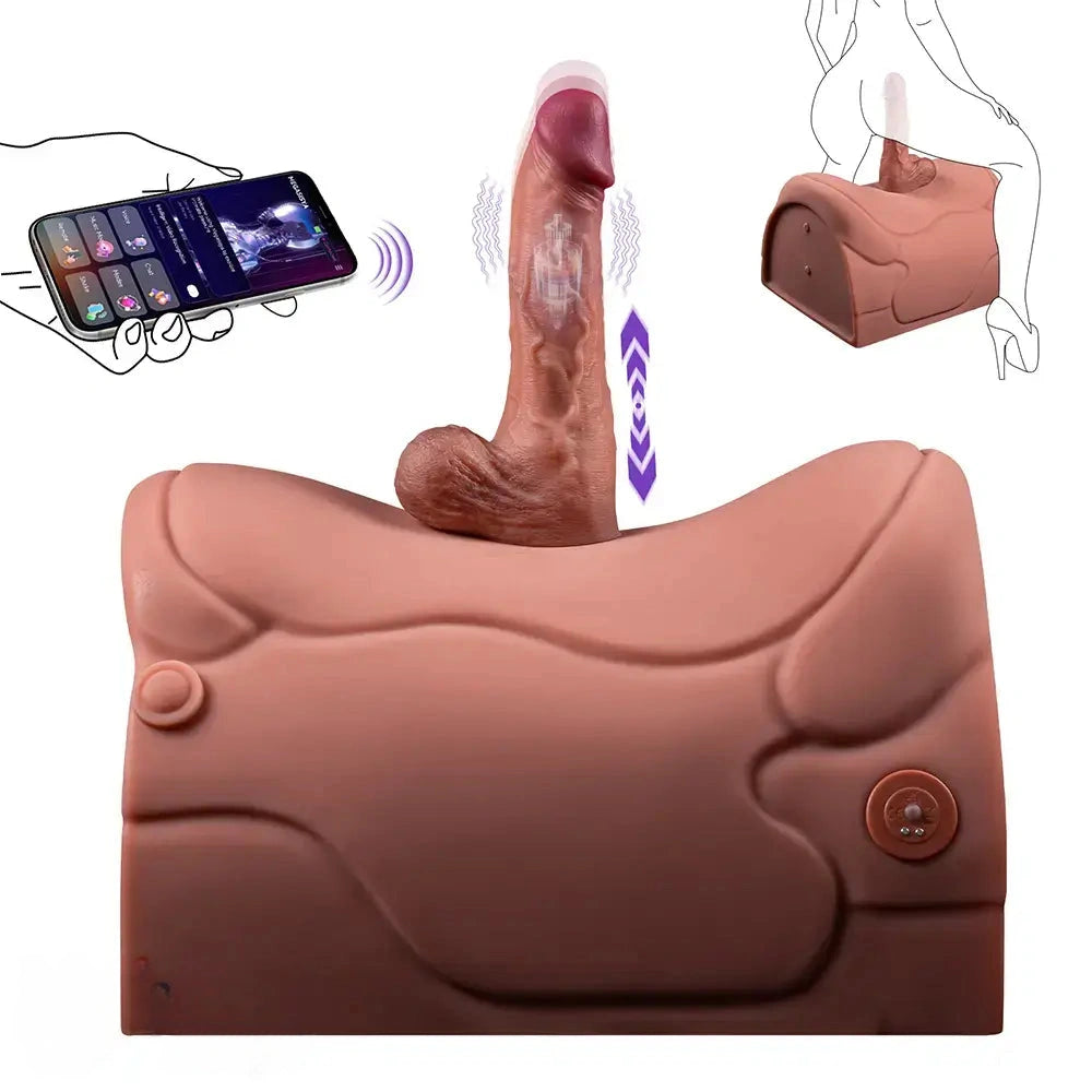8.46in Vibrating Thrusting Riding Dildo Seat Remote Control Dildo Chair
