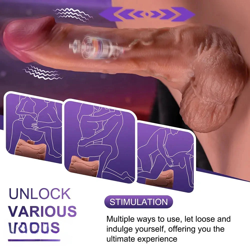 8.46in Vibrating Thrusting Riding Dildo Seat Remote Control Dildo Chair