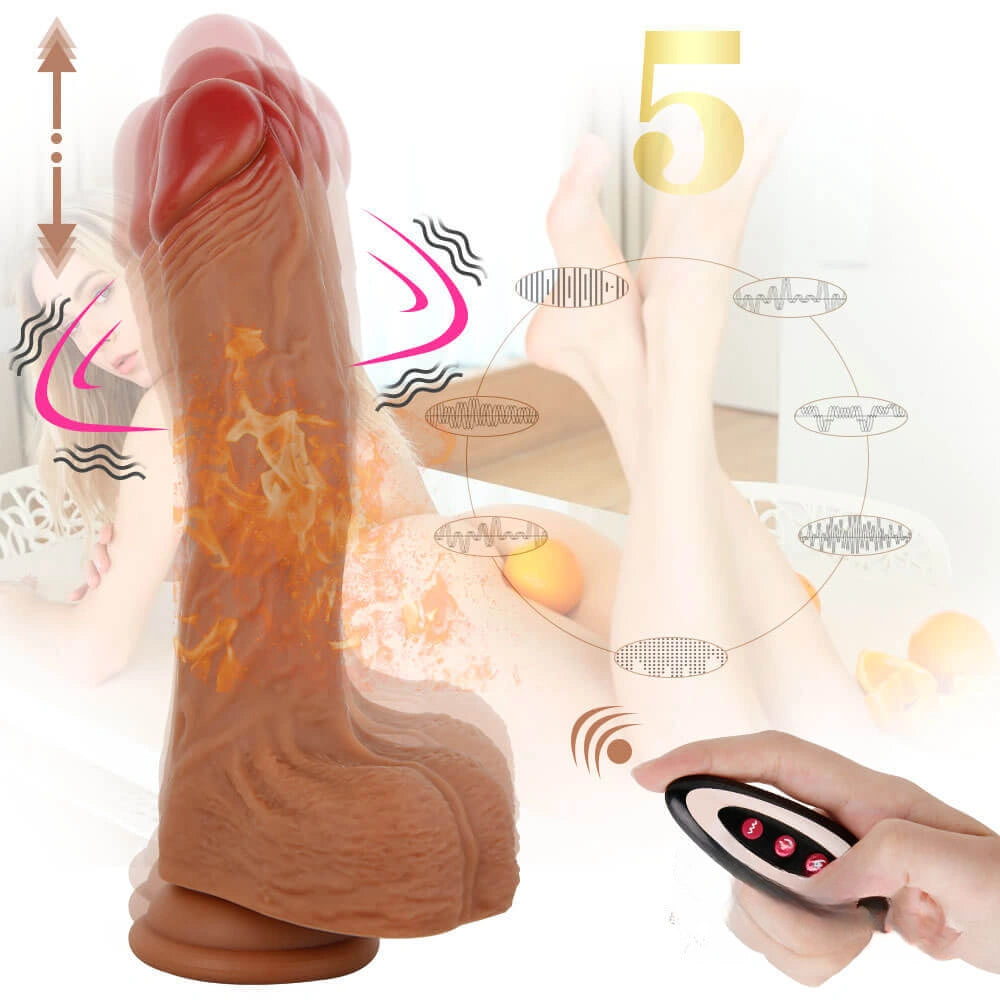 8.46in Wireless Heating Swing Thrusting Dildo For Women Masturbation