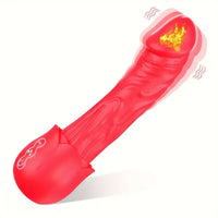 8.4in Automatic Electric Heating Vibrating Big Rose Dildo Red Sex Toy
