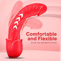 8.4in Automatic Electric Heating Vibrating Big Rose Dildo Red Sex Toy
