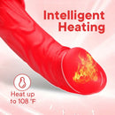 8.4in Automatic Electric Heating Vibrating Big Rose Dildo Red Sex Toy