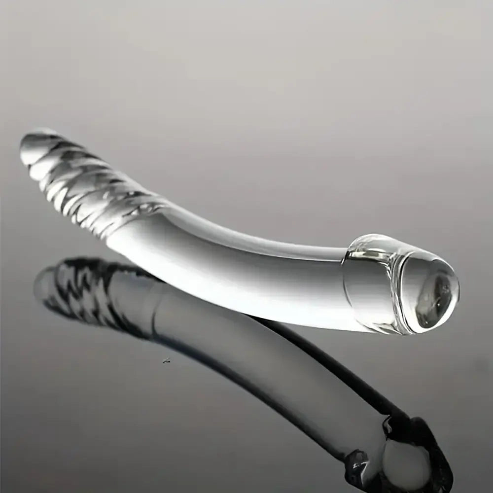 8.4in Clear Elegant Glass Crystal Dildo For Female Male Lesbian Gay